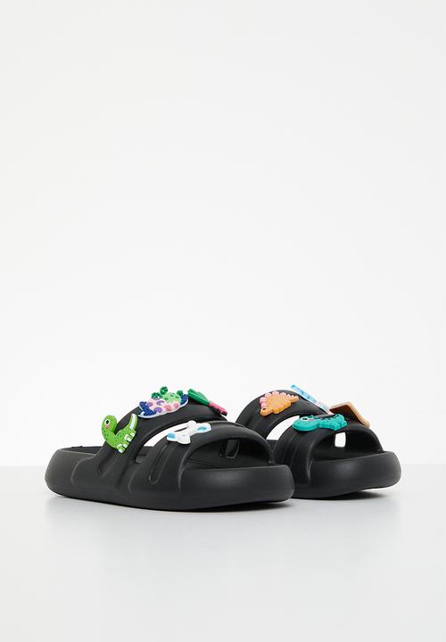 Pop Candy - Double strap slides - black