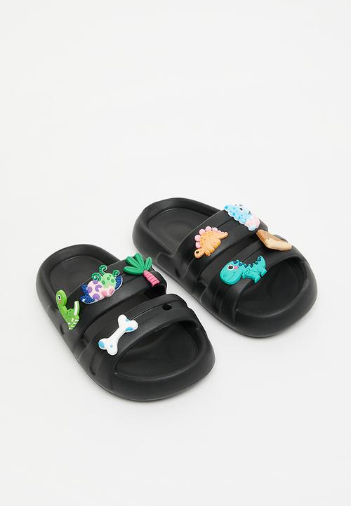 Pop Candy - Double strap slides - black