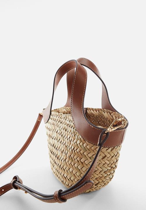 MANGO - Bag loop - leather-brown