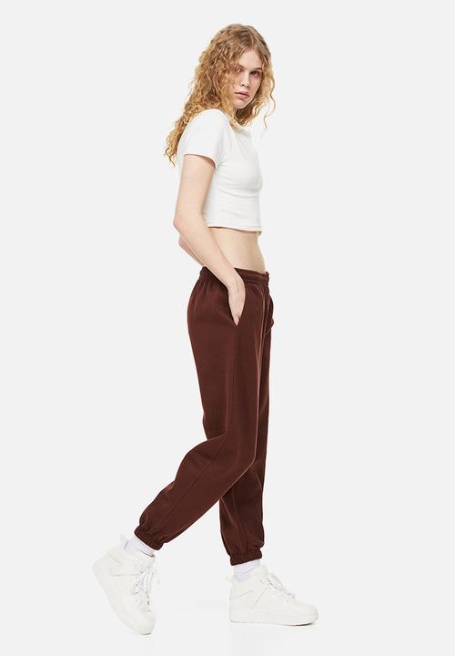 H&M - Oversized joggers - dark brown 