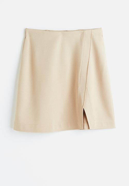 H&M - Short wrapover skirt - beige
