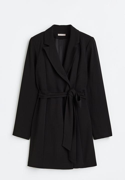 H&M - Tie-belt blazer dress - black