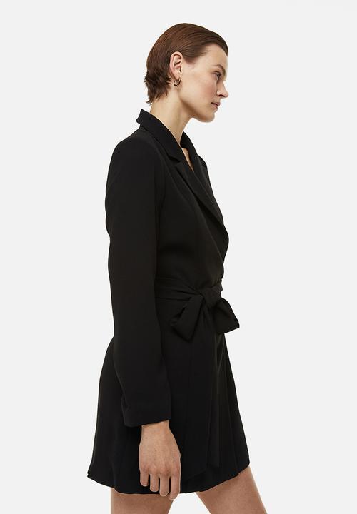 H&M - Tie-belt blazer dress - black
