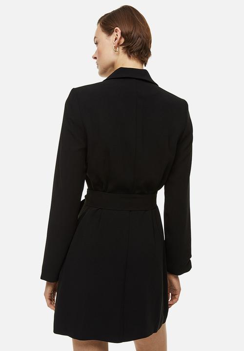 H&M - Tie-belt blazer dress - black