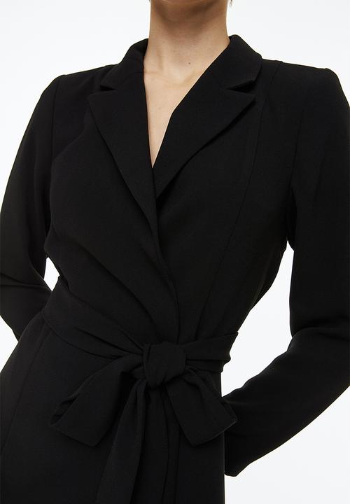 H&M - Tie-belt blazer dress - black