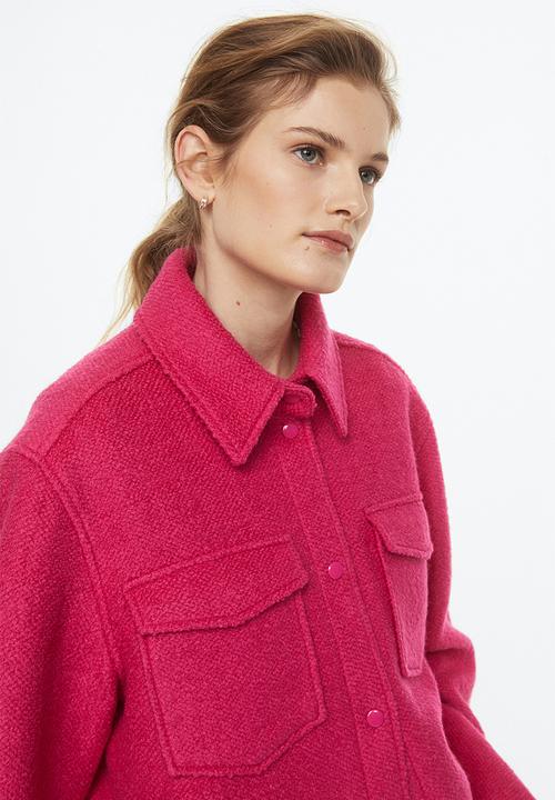 H&M - Wool-blend shacket - cerise