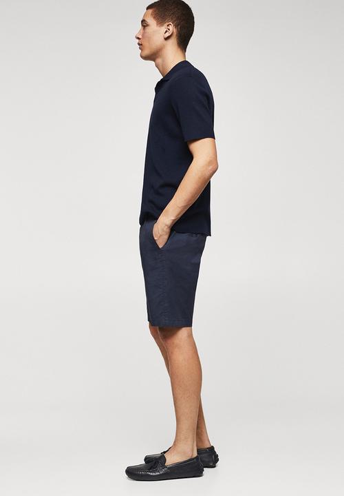 MANGO - Polo shirt lino - navy