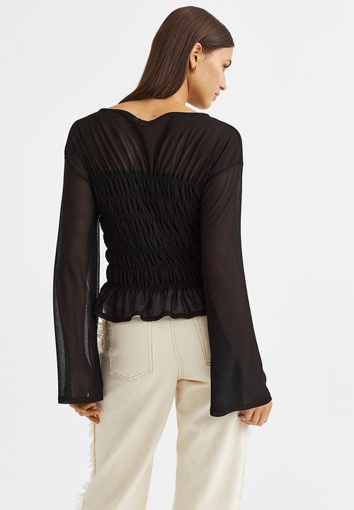 H&M - Smocked top - black