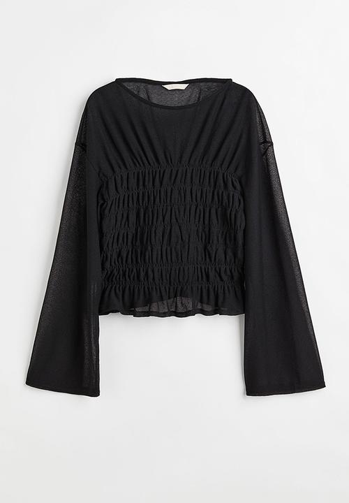 H&M - Smocked top - black