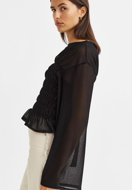 H&M - Smocked top - black