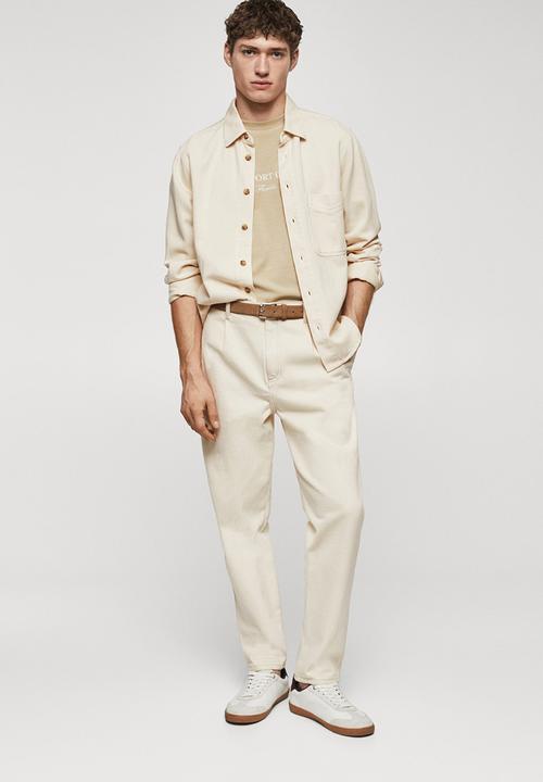 MANGO - Jeans jules - beige 