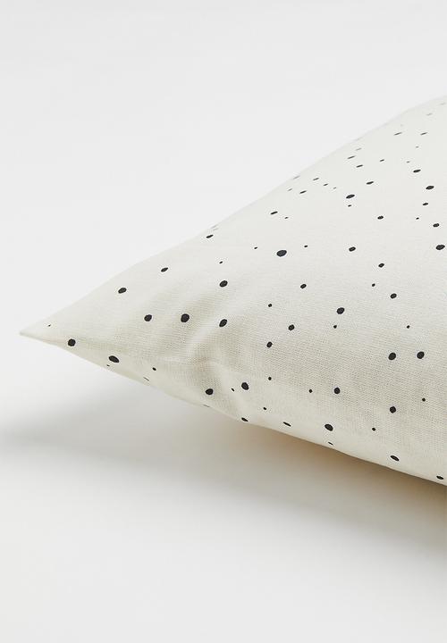H&M - Spotted cotton cushion cover - white/spotted