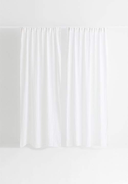 H&M - 2-pack multiway linen-blend curtains - white