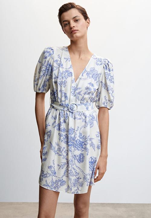 MANGO - Dress jean - light beige