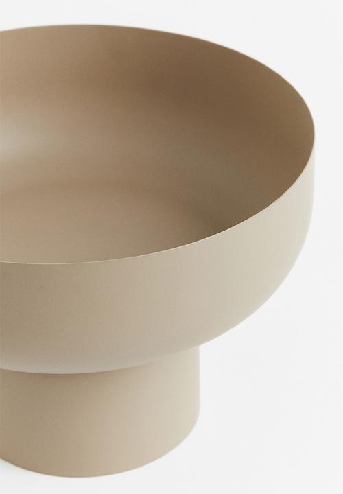 H&M - Large metal pedestal bowl - beige