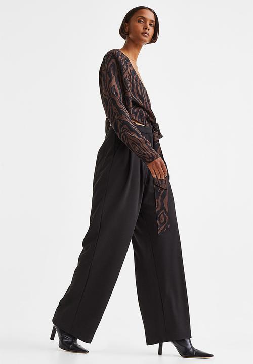 H&M - Tailored jersey trousers - black