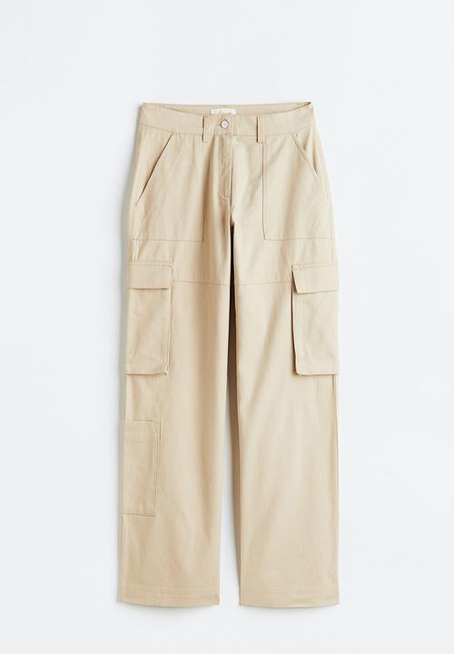 H&M - Straight cargo trousers - light beige