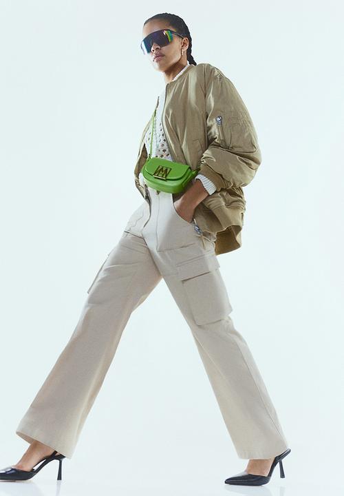 H&M - Straight cargo trousers - light beige