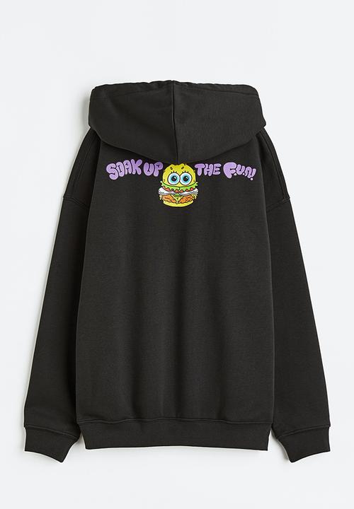 H&M - Oversized printed hoodie - black/spongebob squarepants 