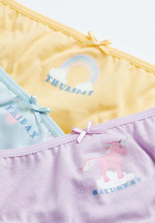 H&M - 7-pack cotton briefs - light yellow/weekdays 