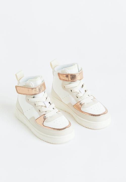 H&M - Hi-top trainers - light beige/white 