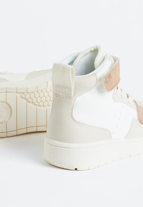 H&M - Hi-top trainers - light beige/white 