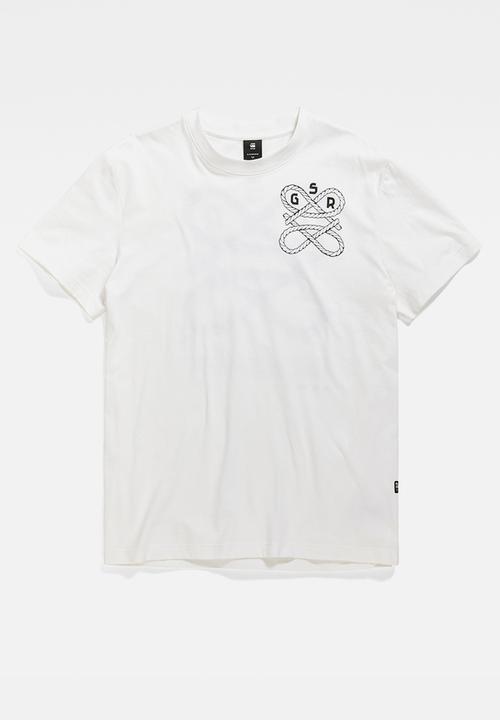 G-STAR - Puff print back gr r t Compact jersey o - white