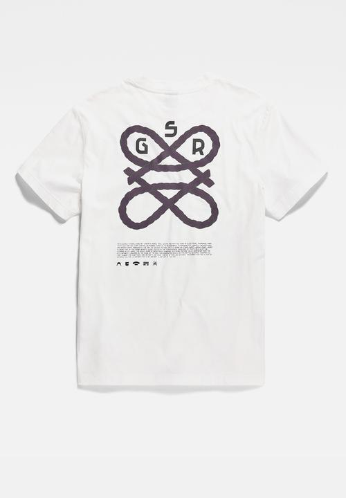 G-STAR - Puff print back gr r t Compact jersey o - white