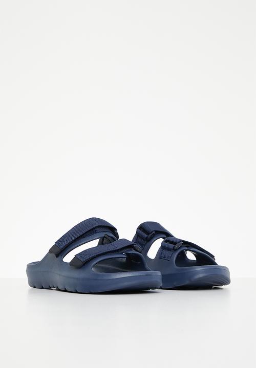 Pop Candy - Twin strap slides - navy