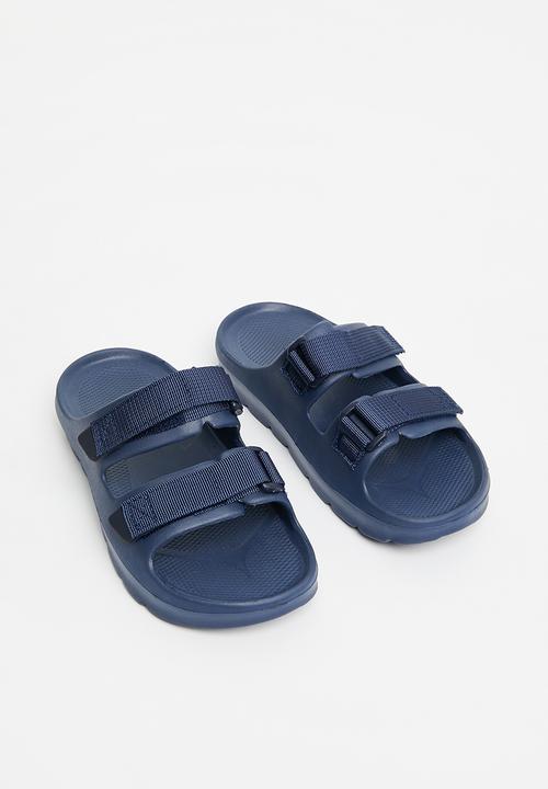 Pop Candy - Twin strap slides - navy