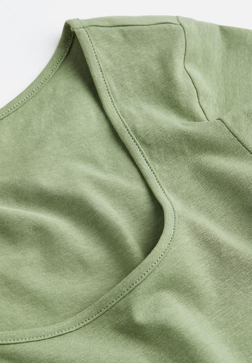 H&M - Cotton jersey top - green