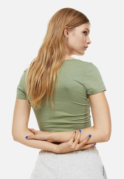H&M - Cotton jersey top - green