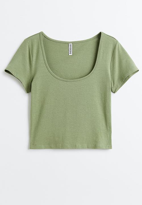 H&M - Cotton jersey top - green