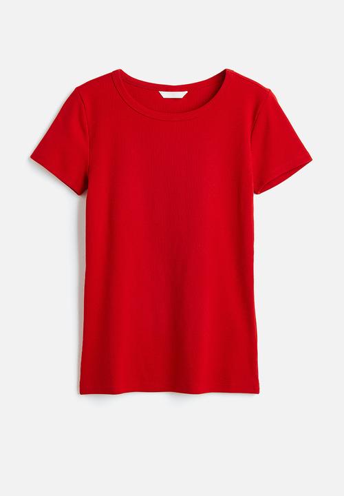 H&M - Ribbed top - red