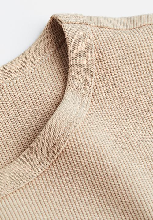 H&M - Ribbed top - light beige