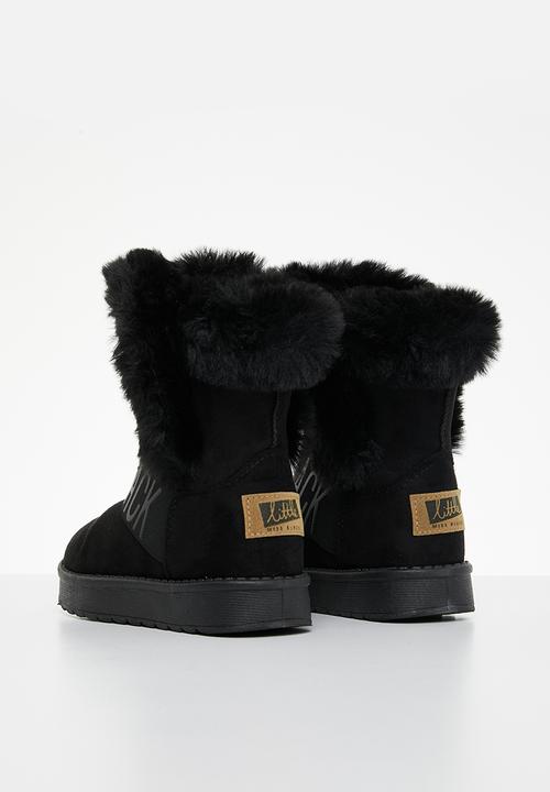 Little Miss Black - Rae girls snug boots - black