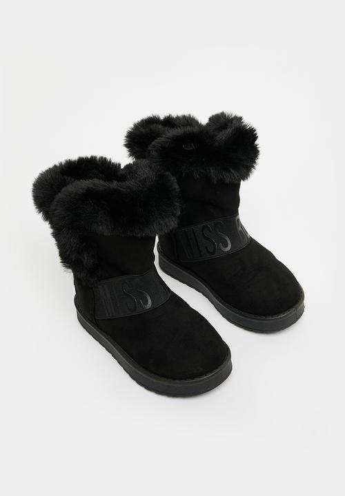Little Miss Black - Rae girls snug boots - black