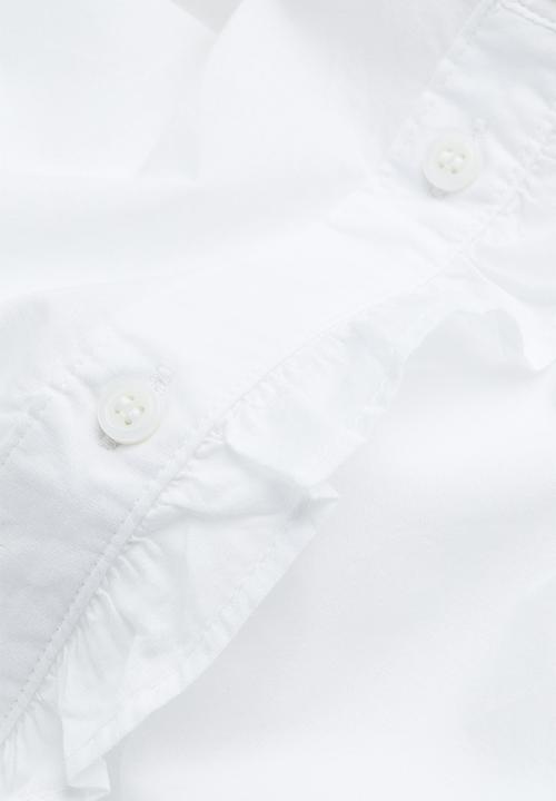 H&M - Frill-trimmed blouse - white