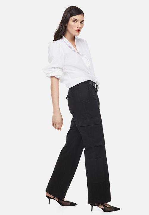 H&M - Frill-trimmed blouse - white
