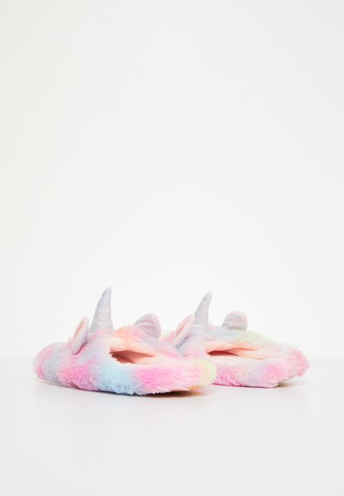 Pop Candy - Girls unicorn slippers - pink multi