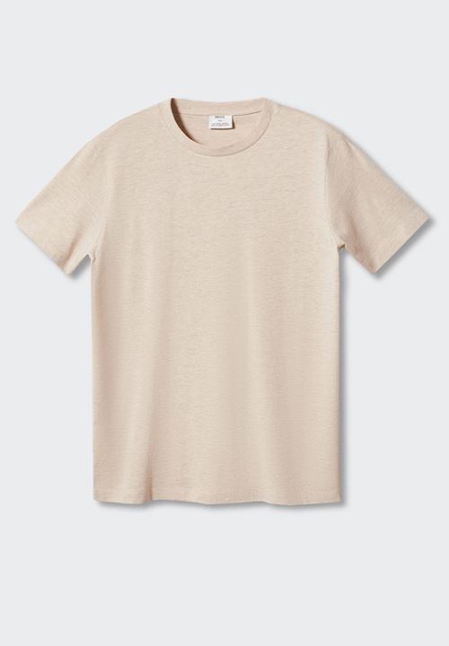 MANGO - T-shirt cherlo - beige