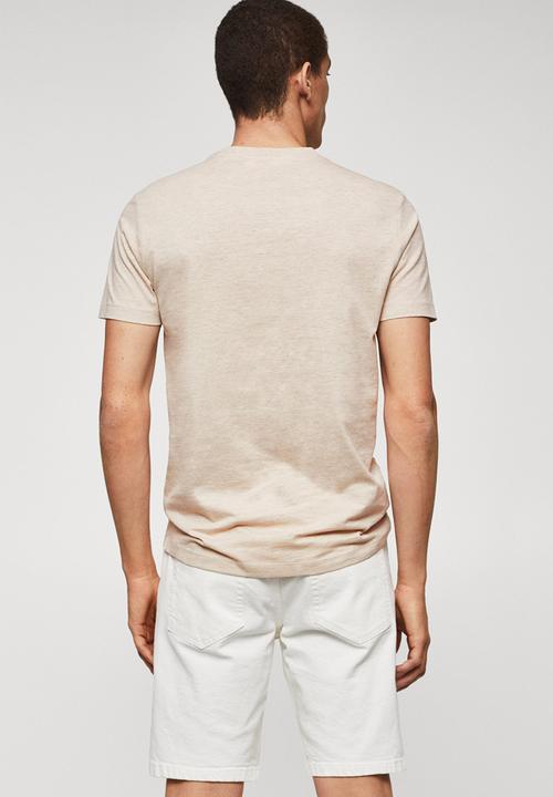 MANGO - T-shirt cherlo - beige