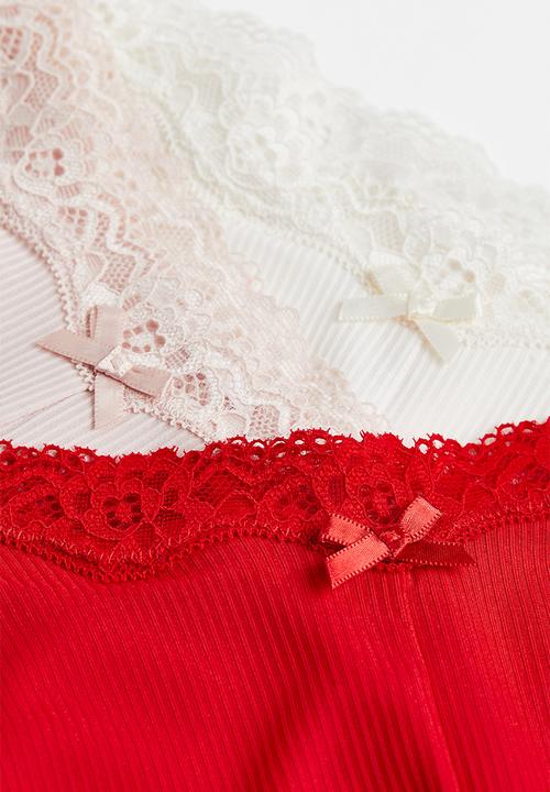 H&M - 3-Pack hipster briefs - red/white/light pink