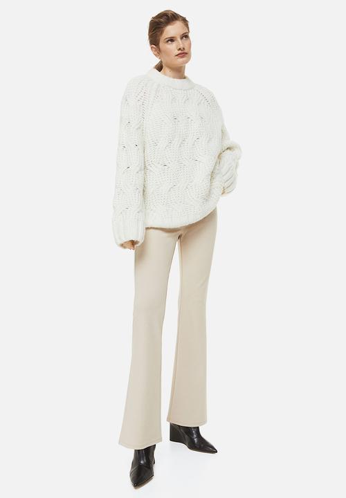H&M - Flared leggings - light beige