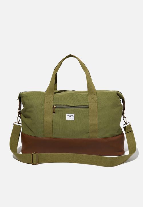 Explorer holdall duffle - olive/dk brown