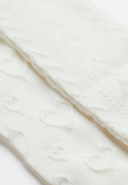 H&M - 2-Pack pointelle tights - white/hearts
