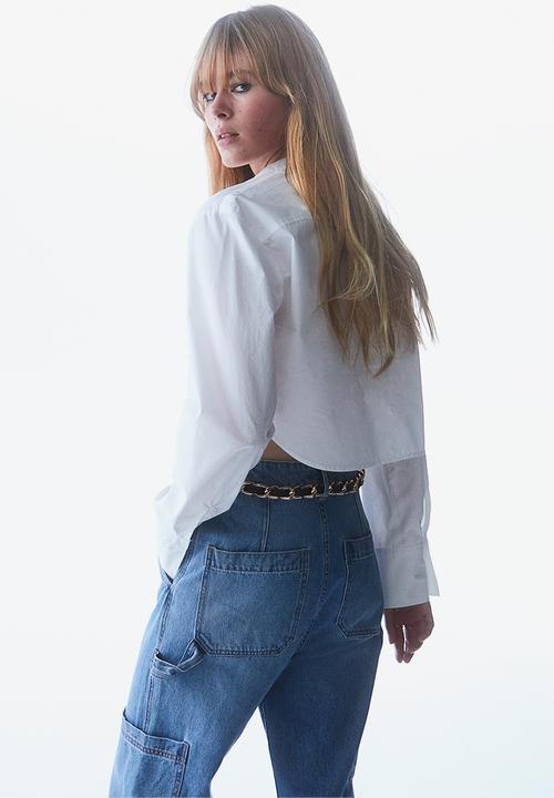 H&M - Cropped cotton shirt - white