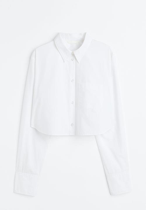 H&M - Cropped cotton shirt - white