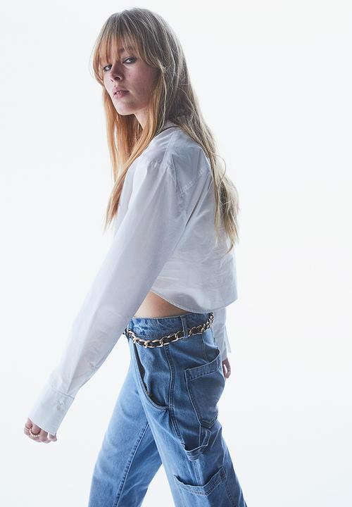 H&M - Cropped cotton shirt - white