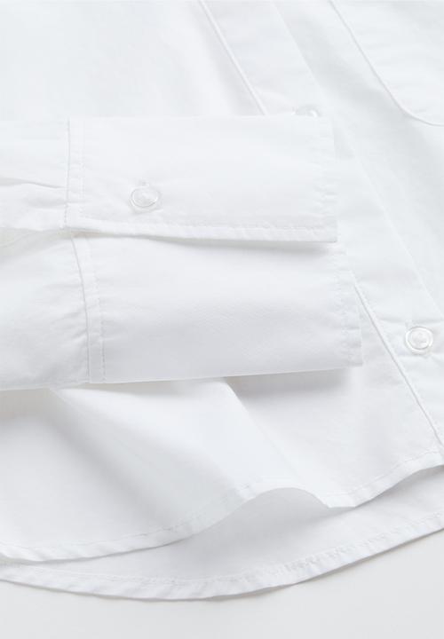 H&M - Cropped cotton shirt - white